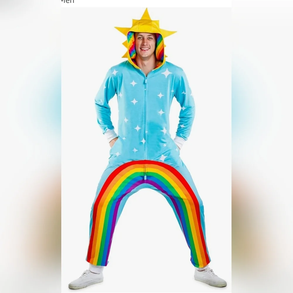New Unisex Tipsy Elves Rainbow Onesie - Picture 3 of 14